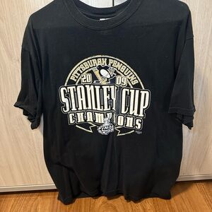 Black Stanley Cup 2009 Pittsburgh Penguins Champions T-Shirt